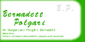 bernadett polgari business card